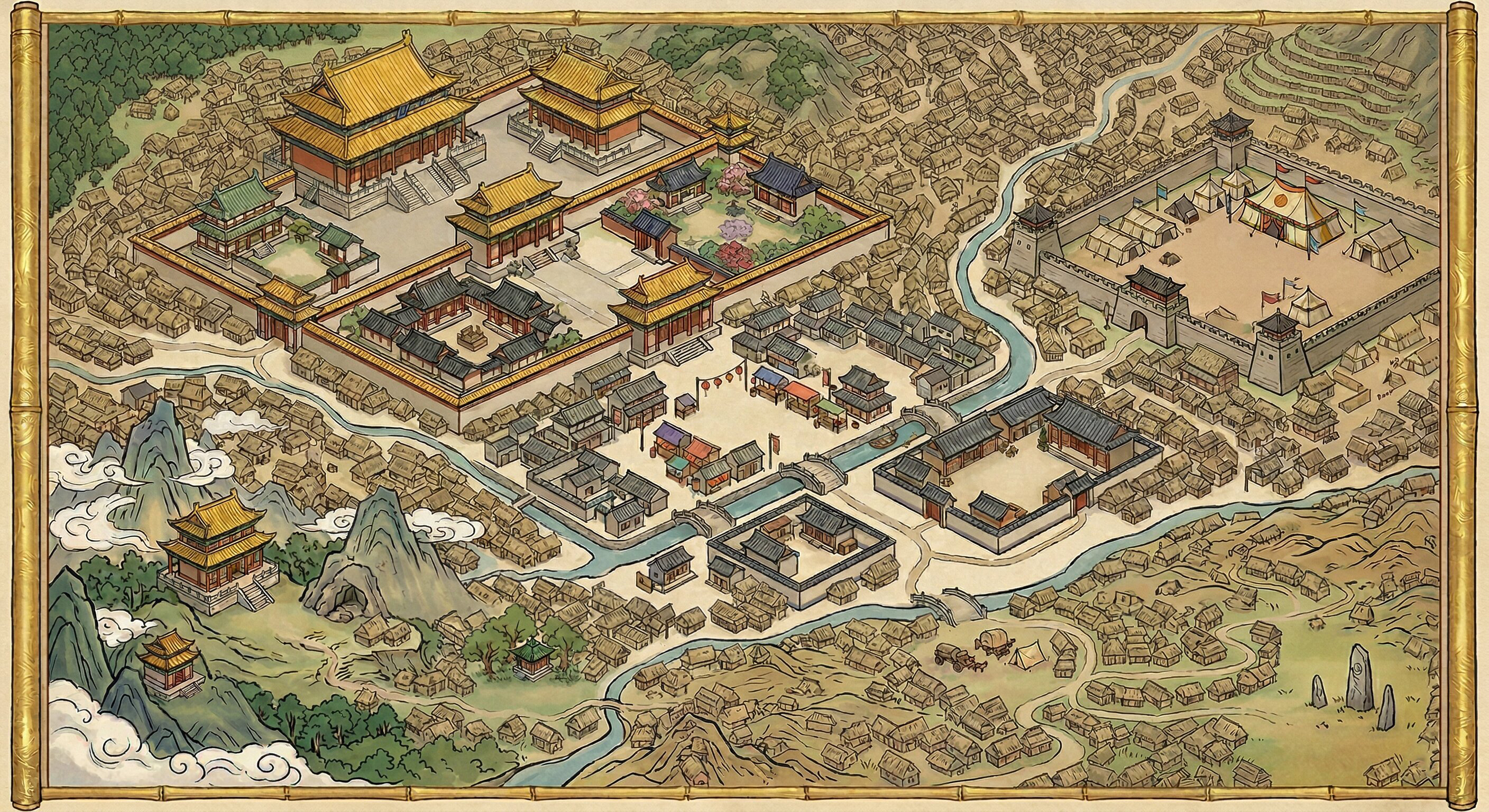 Illustrated map of Kharsai